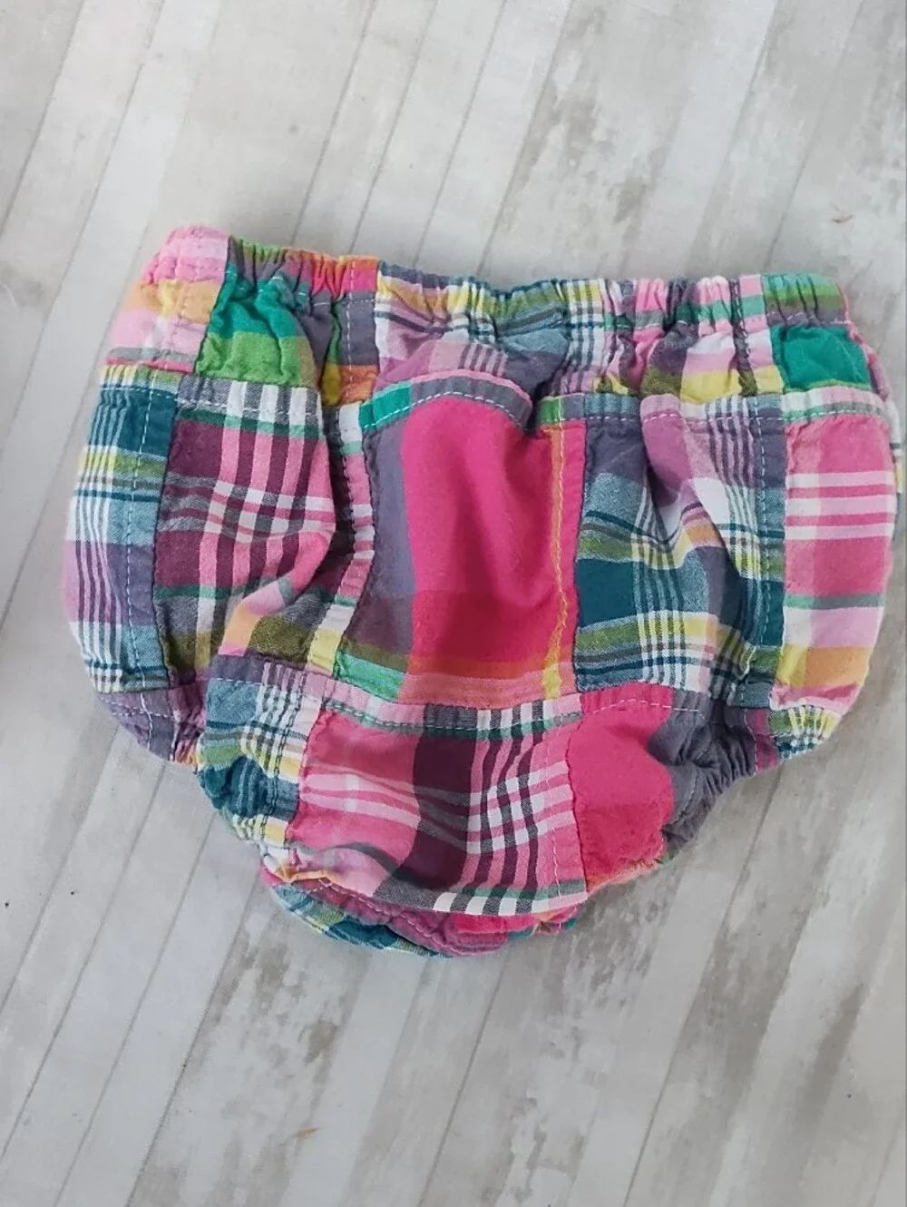 Ralph Lauren Logo Pink Multi Plaid Patchwork Ruffle Sundress Set Girls' 3 Months